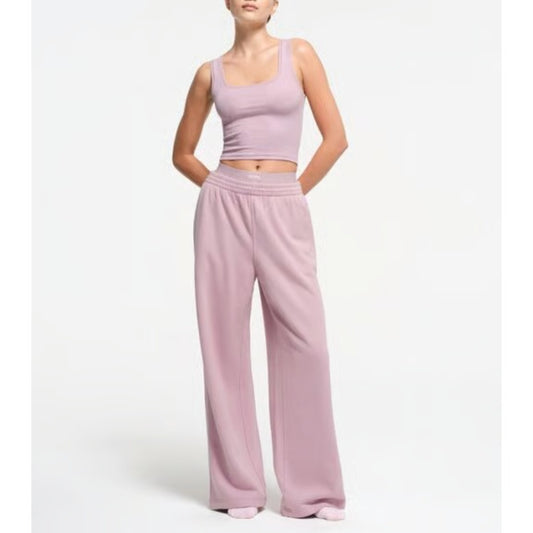 Skims pink oversized double waistband pant - size XS