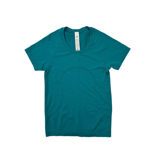 Lululemon teal short sleeve swiftly tech waist length - size 2