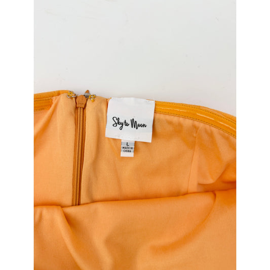 Sky to moon orange strapless mini dress - size large