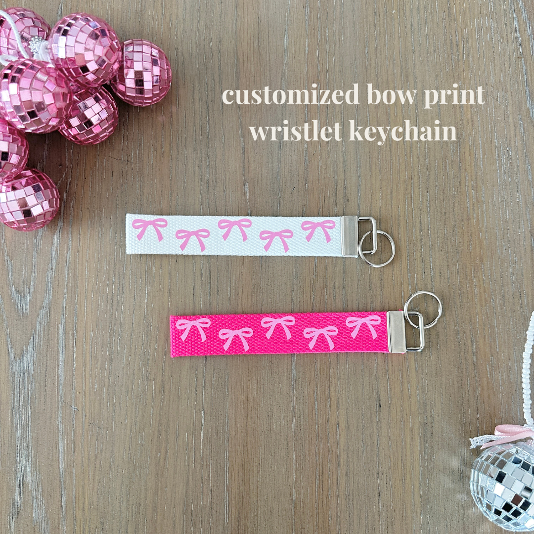 bow pattern custom wristlet - 2 colors!