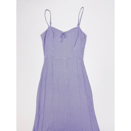Reformation purple gingham ruffle maxi dress - size 2