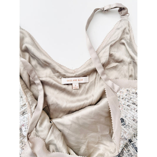 skies are blue silver sequin mini dres - size small
