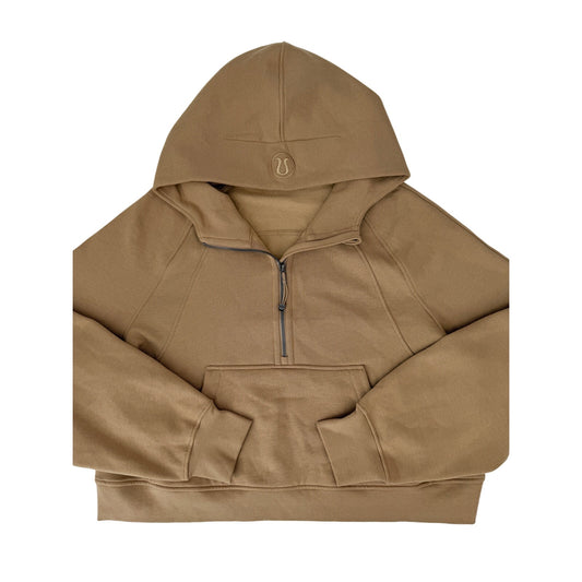 Lululemon tan scuba 1/2 zip hoodie - size XL/XXL