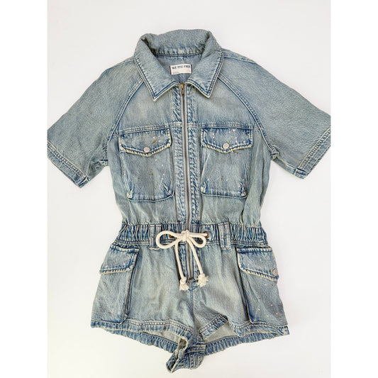 Free people denim romper - size small