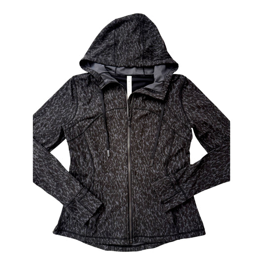Lululemon black leopard camo hooded define jacket - size 12