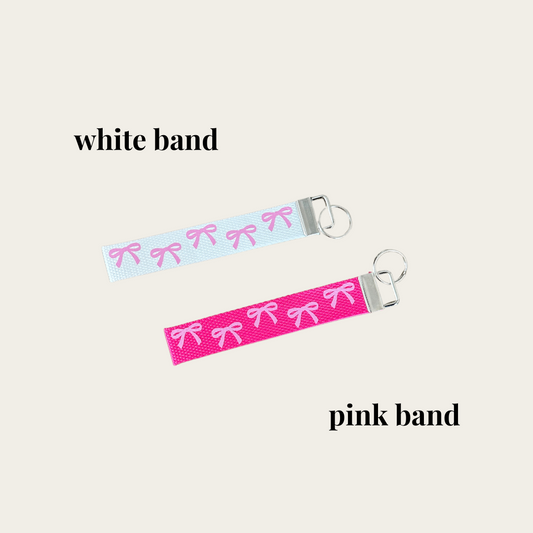 bow pattern custom wristlet - 2 colors!