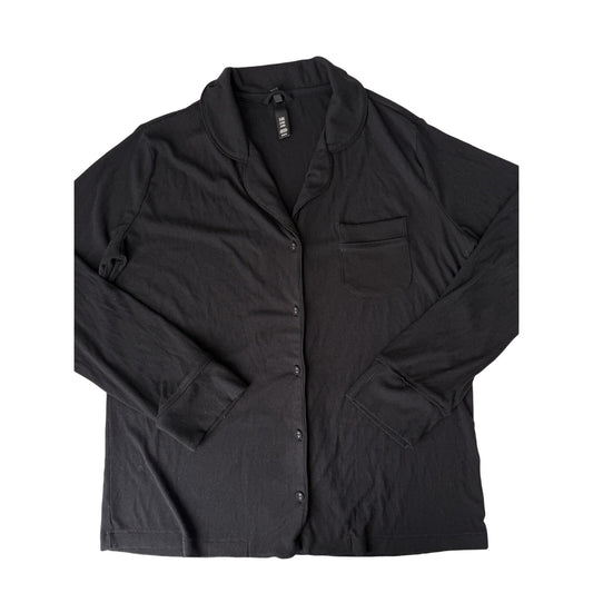 skims onxy soft lounge long sleeve sleep shirt - size medium