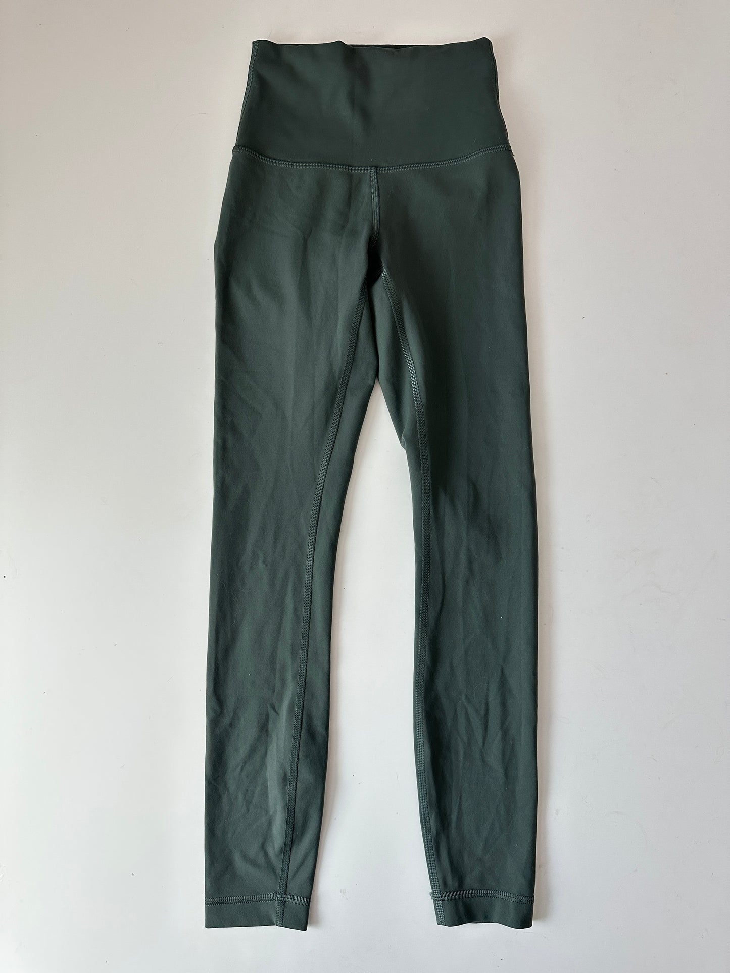 lululemon green drop wunder train high rise leggings (size 0, 25")