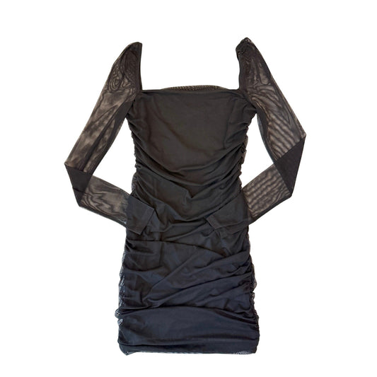 Princess polly black longsleeve mini dress - size 4