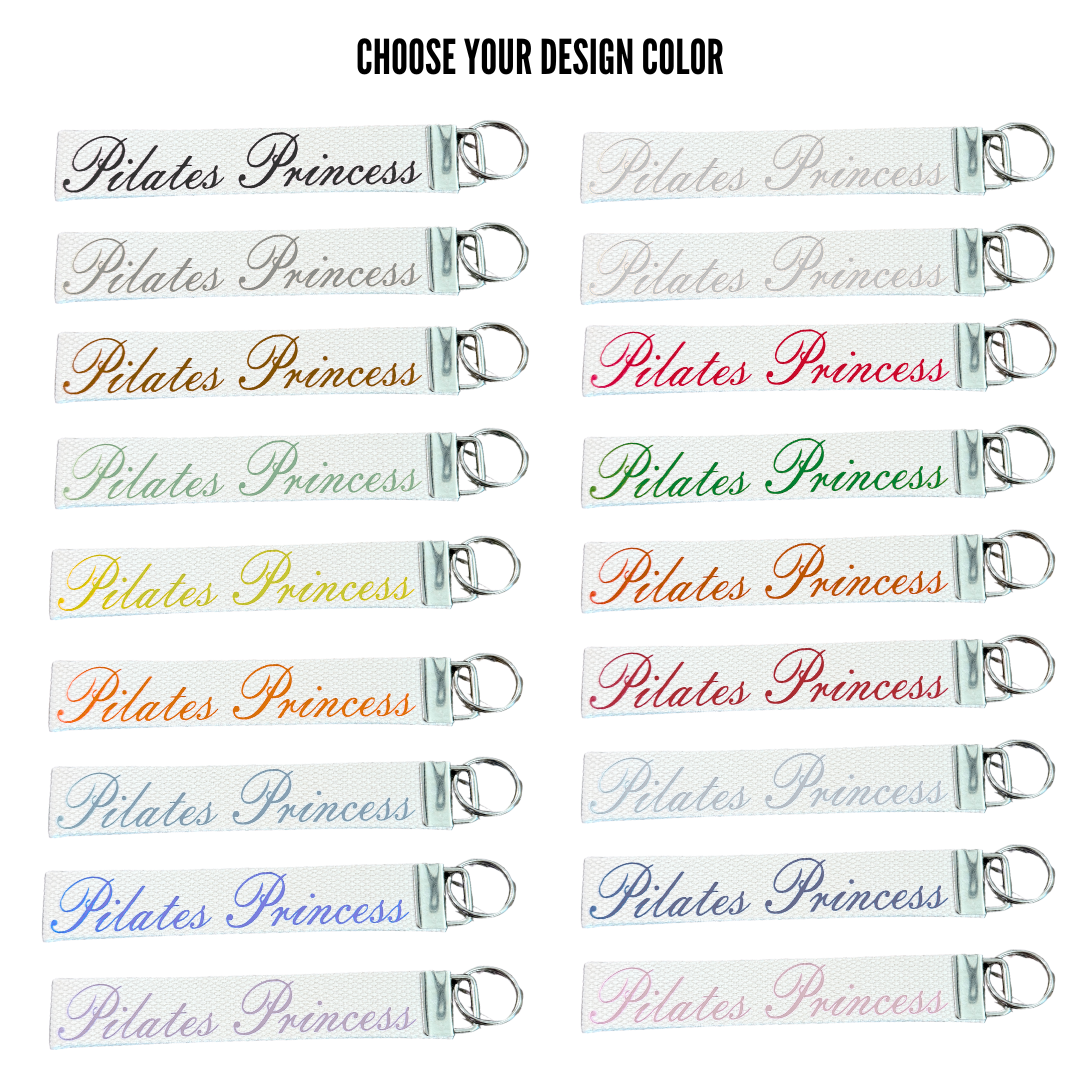 Pilates Princess wristlet keychain