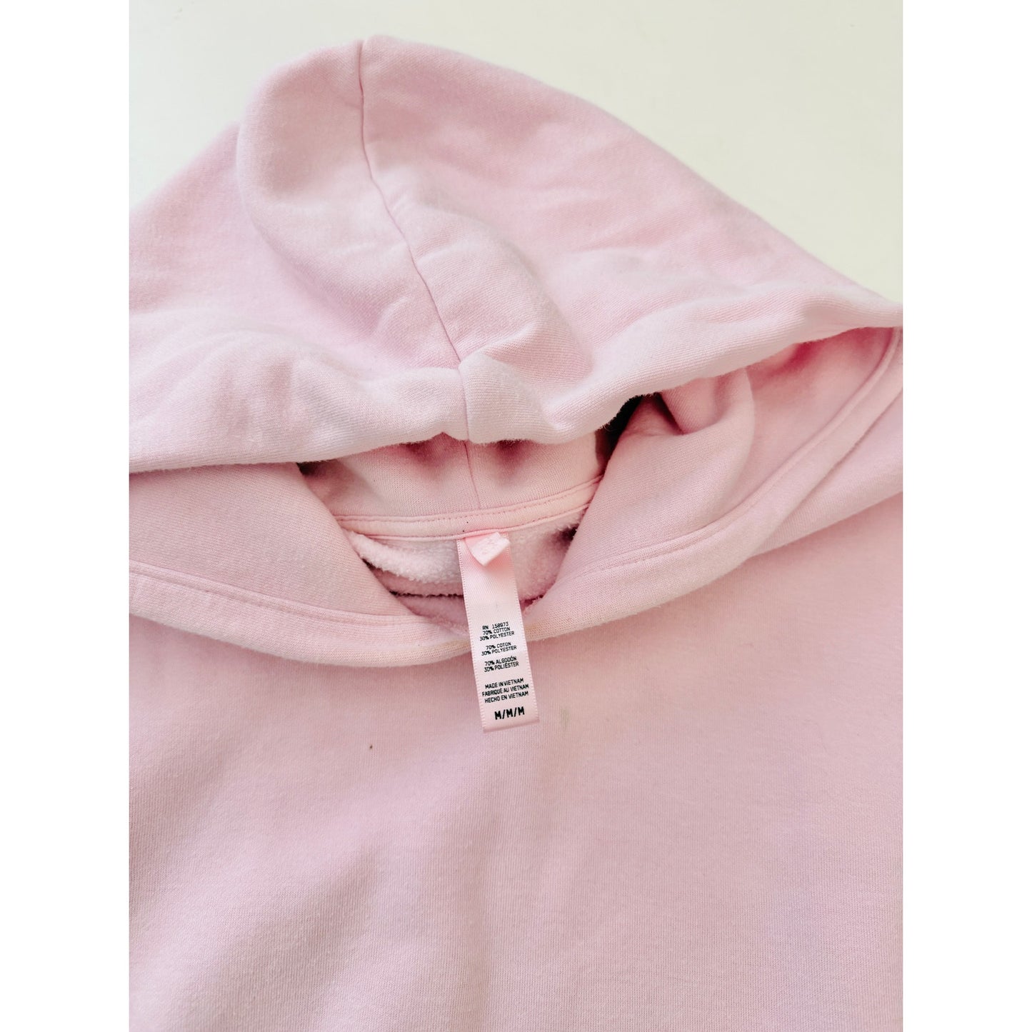 Skims pink cotton fleece classic hoodie - size medium
