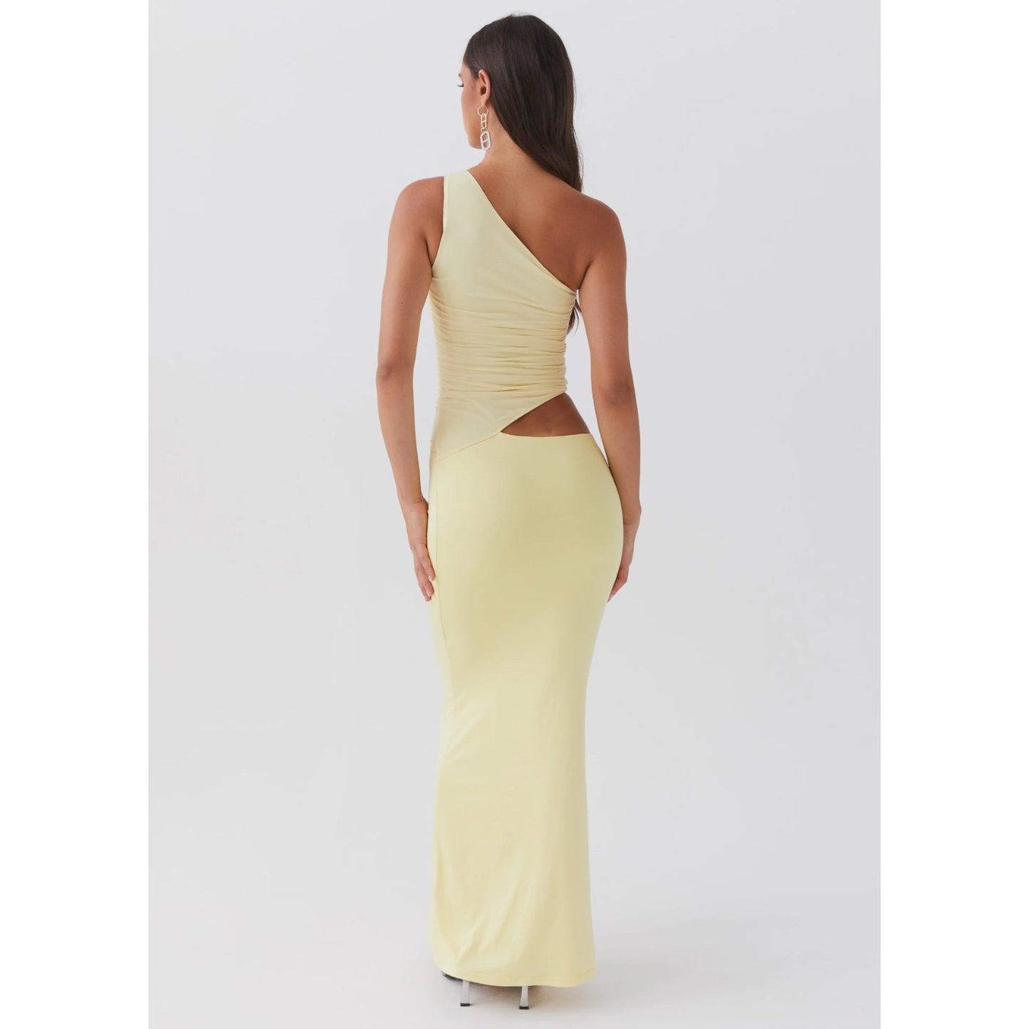 NEW! peppermayo yellow one shoulder maxi dress - size 4