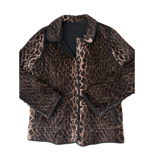 Regent park reversible animal print quilted jacket - size large