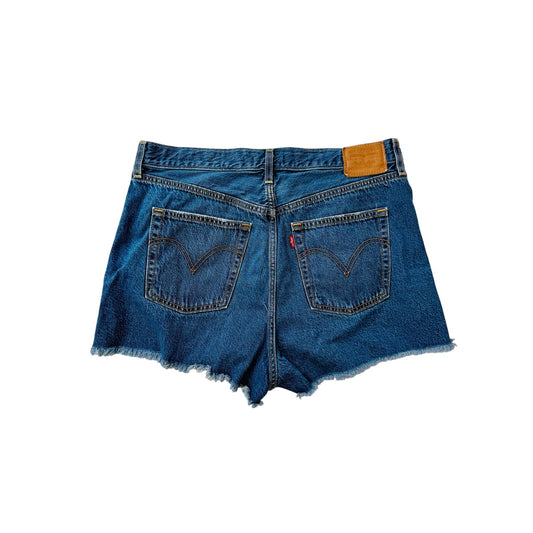 Levi's dark wash ribcage denim shorts - size 33