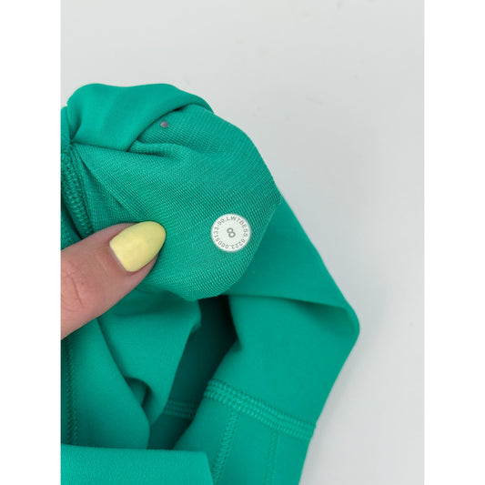 lululemon Kelly green wunder train bikers - size 8, 6" inseam