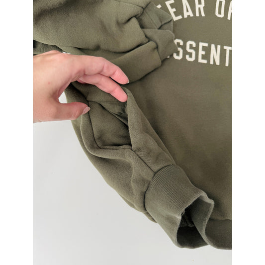 Fear of God Essentials army green crew sweatshirt - size xsmall