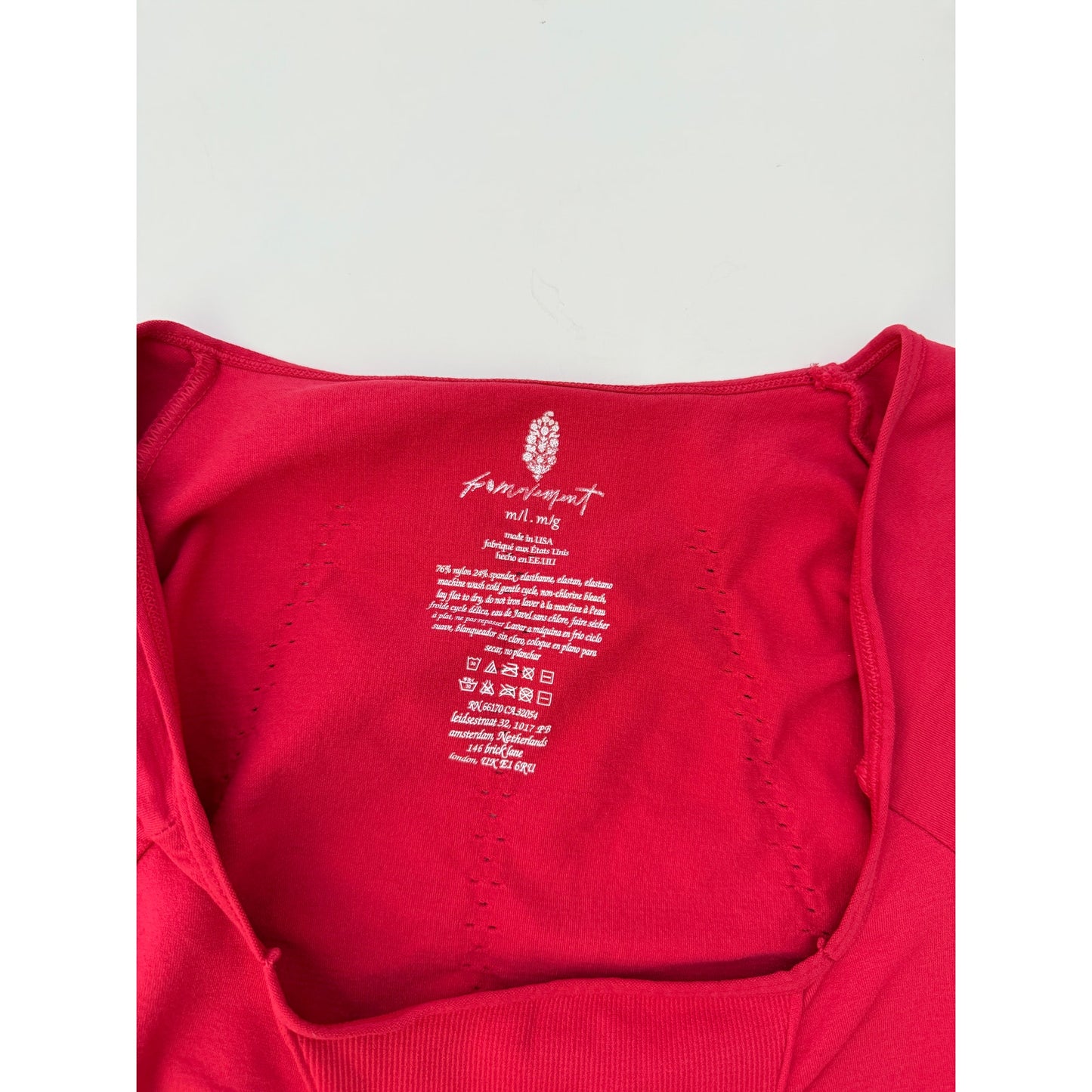free people red good karma long sleeve onesie - size M/L