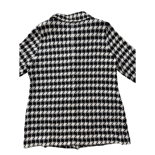 Vintage houndstooth button up coat - size 14