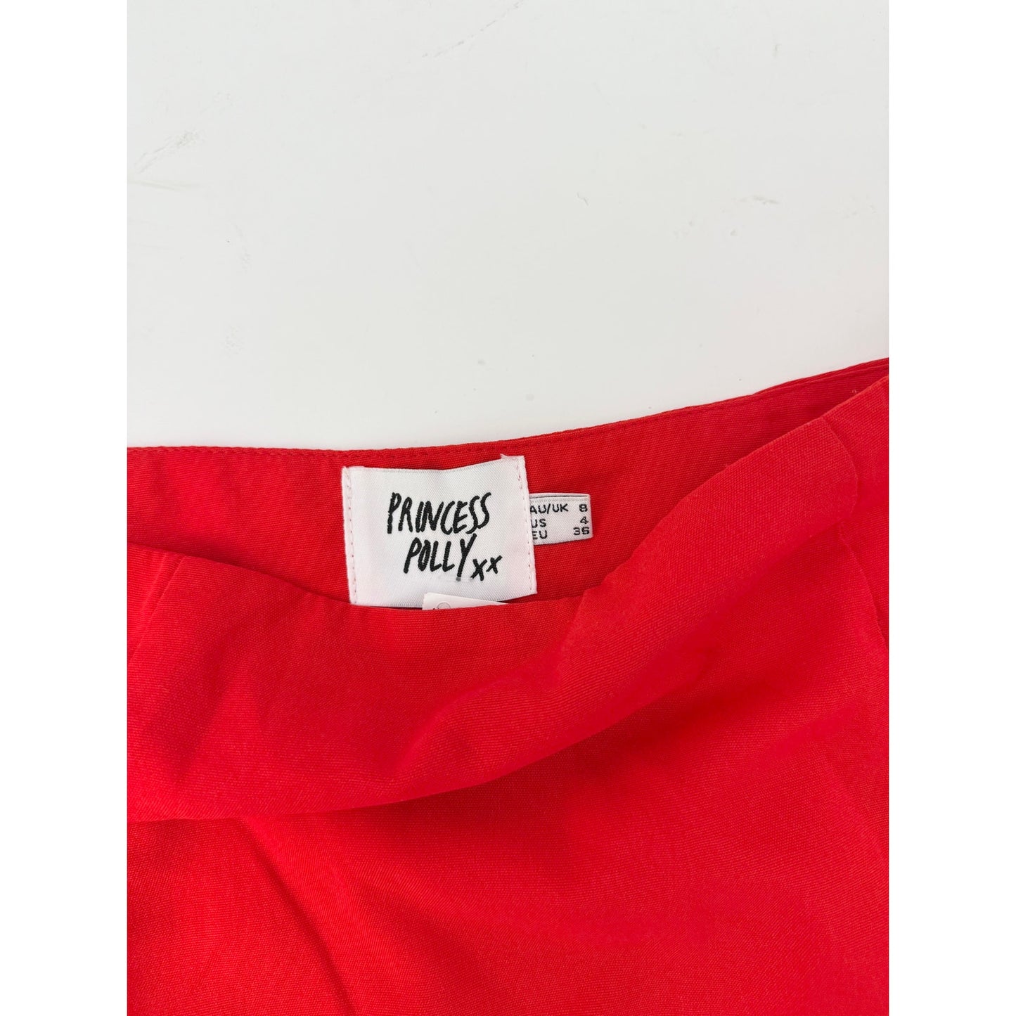 Princess Polly red mini skirt- size 4