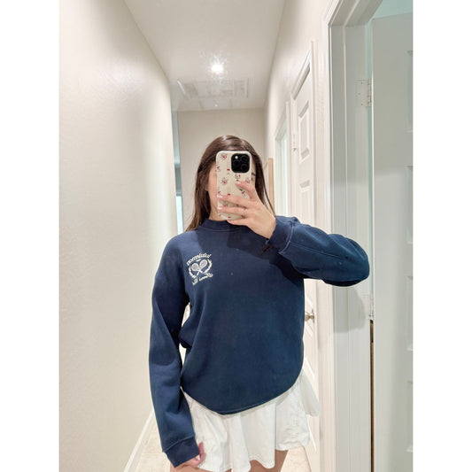 Lululemon navy blue tennis club embroidered crewneck - size small