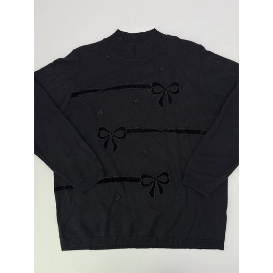 Vintage Alfred Dunner black bow crewneck - size large