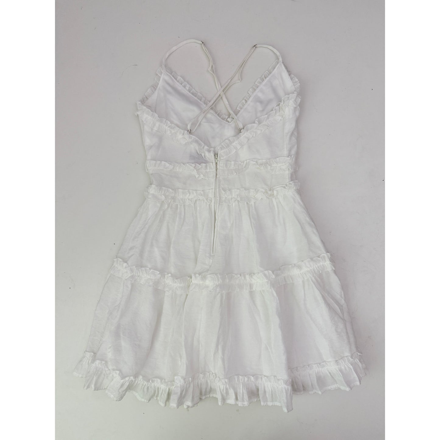 Mi Ami white ruffle mini dress - size xsmall