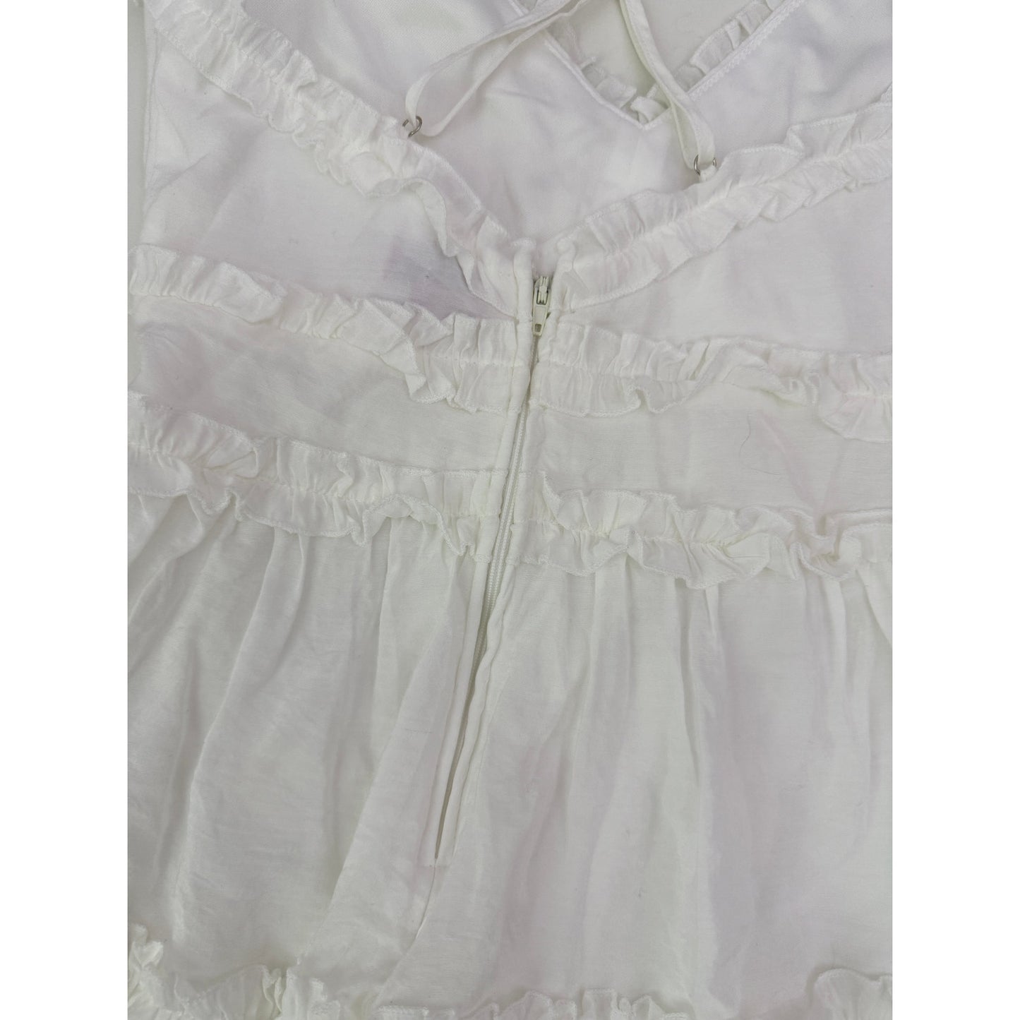 Mi Ami white ruffle mini dress - size xsmall