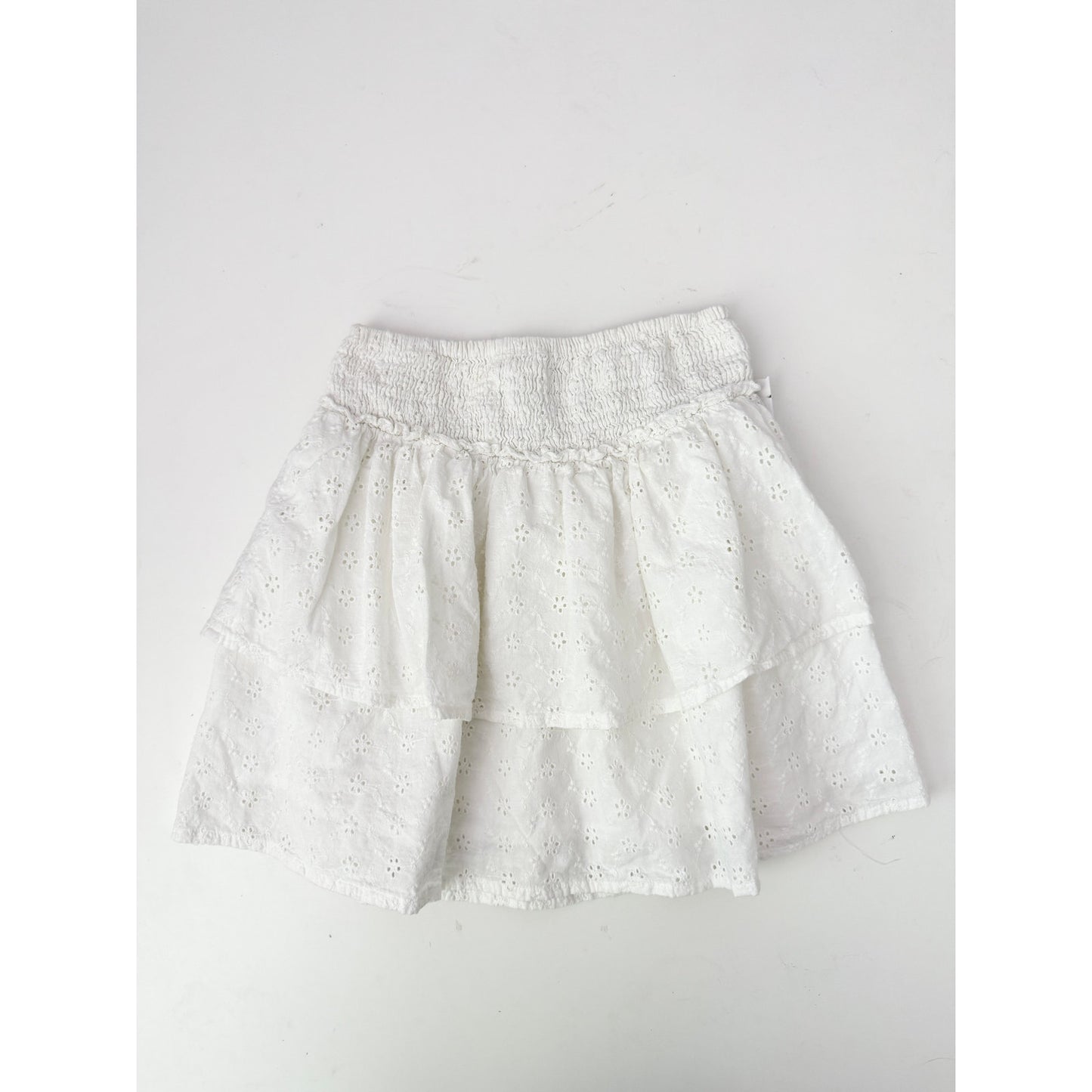 Meet Me There White Tiered Mini Skirt - Size S/M