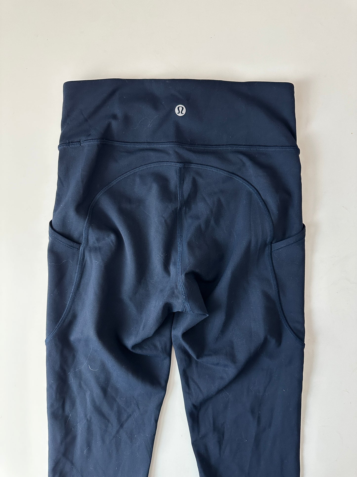 lululemon navy wunder train high rise leggings (size 6, 25")