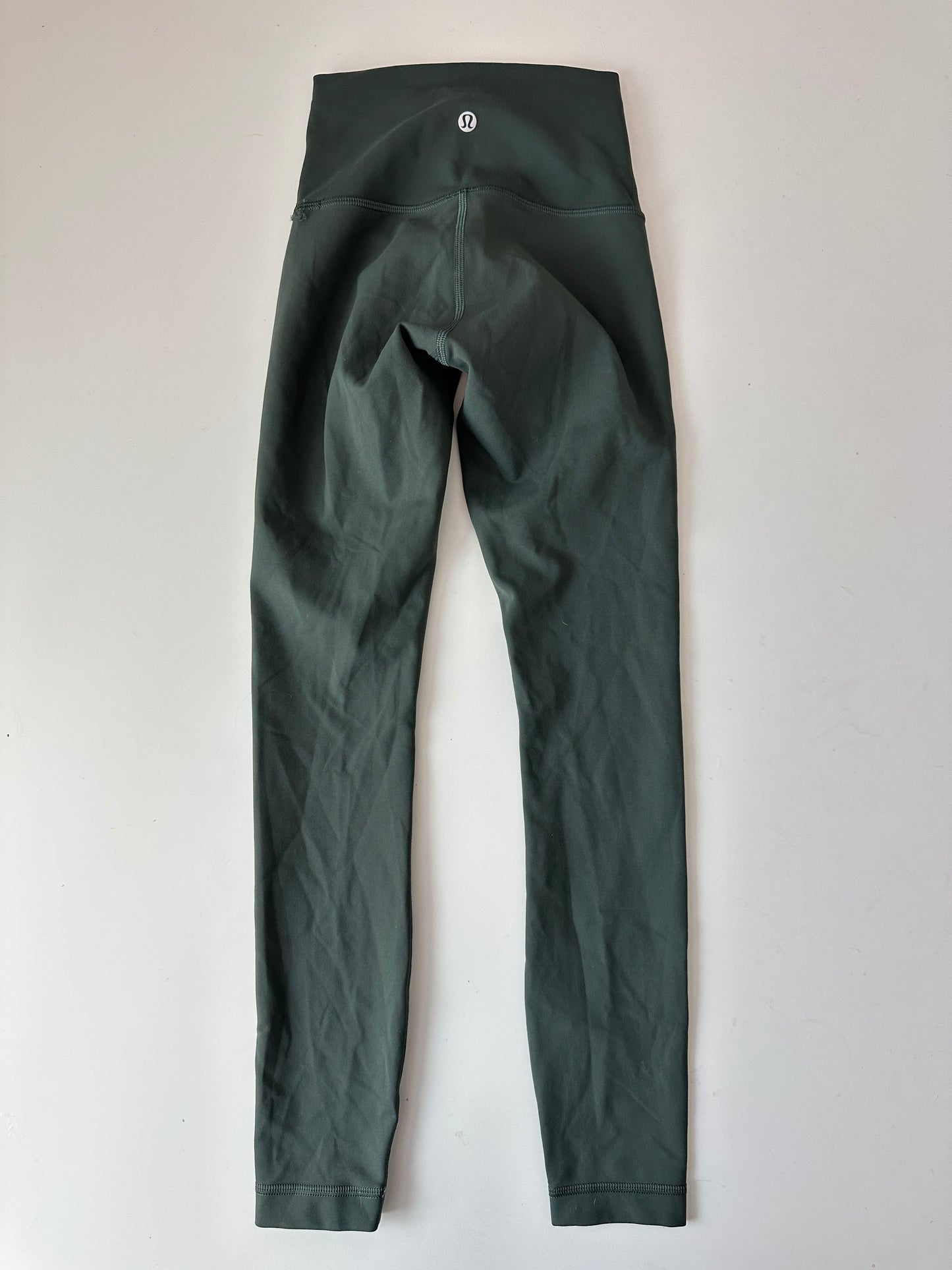 lululemon green drop wunder train high rise leggings (size 0, 25")