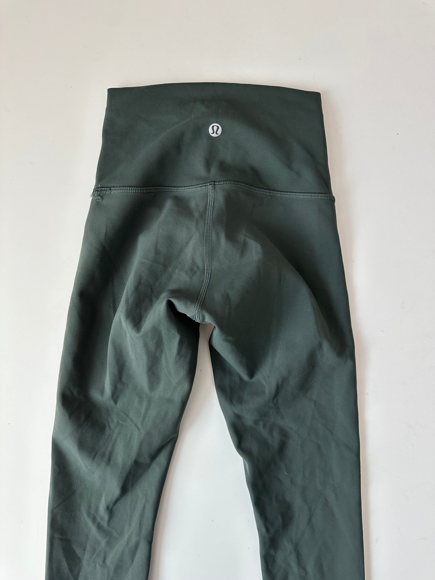 lululemon green drop wunder train high rise leggings (size 0, 25")