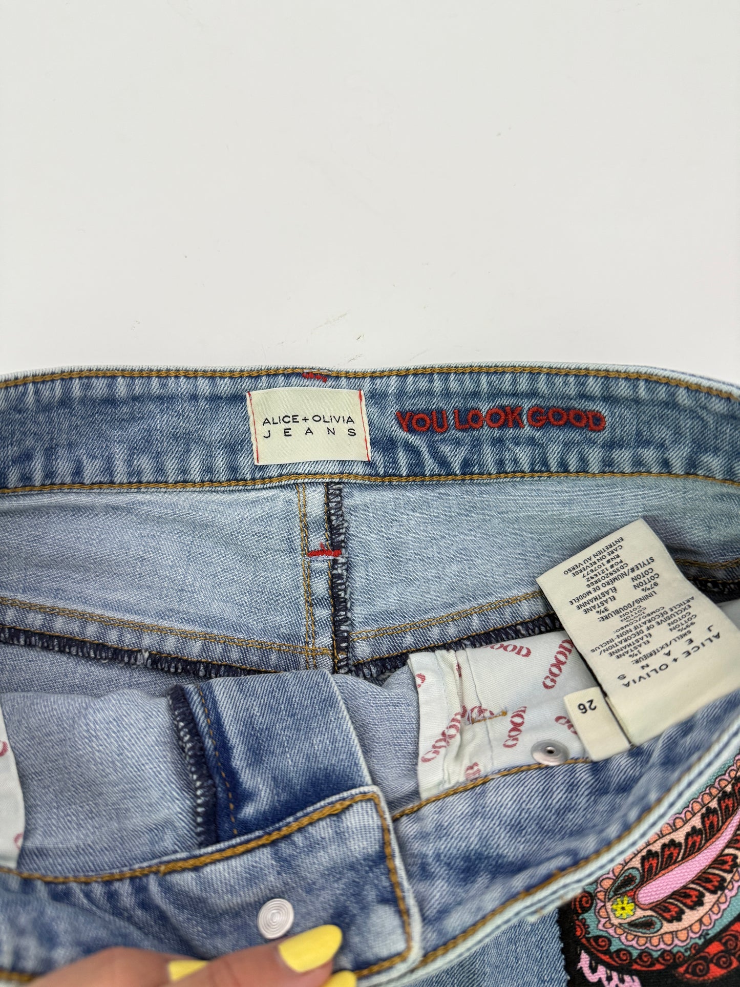 Alice + Olivia high rise patchwork skirt (size 26)