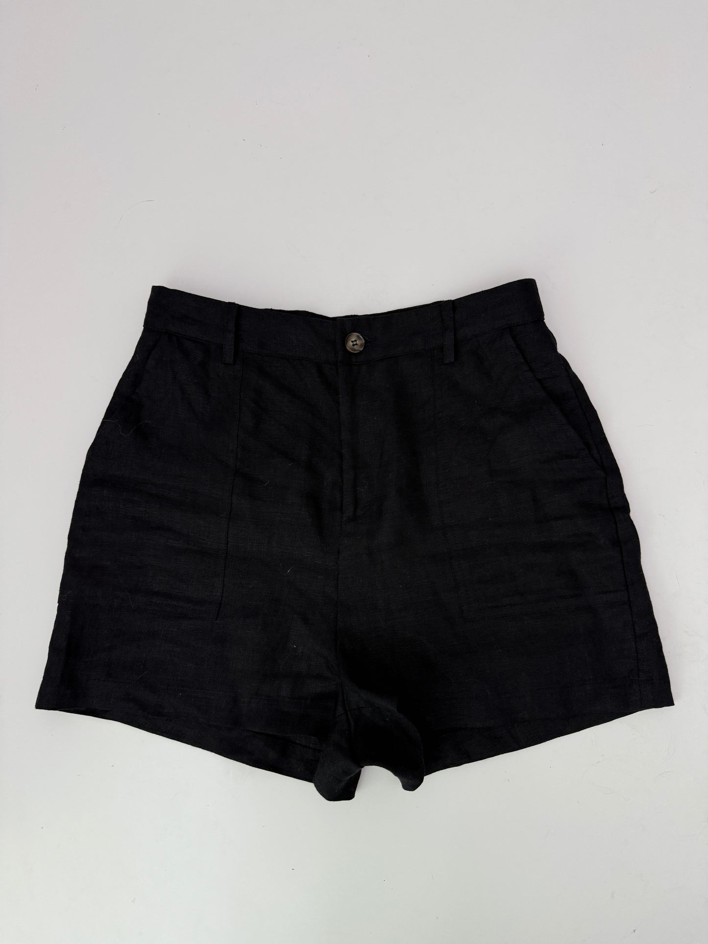 reformation high rise tailored linen shorts (size 4)