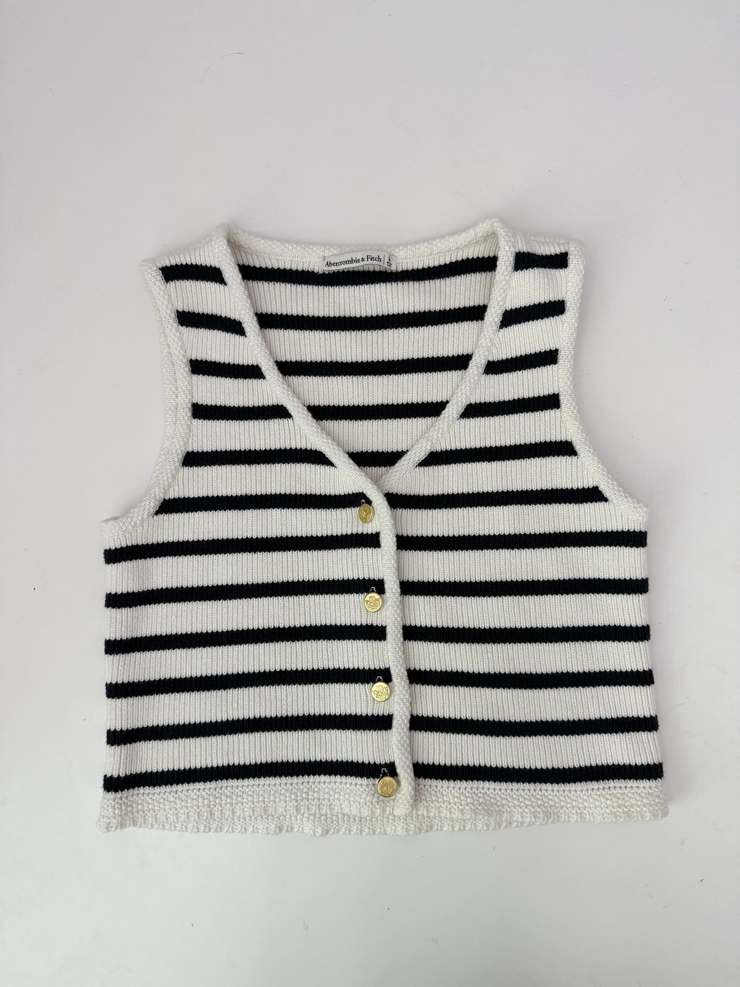 A&F navy and white striped vest (size medium)