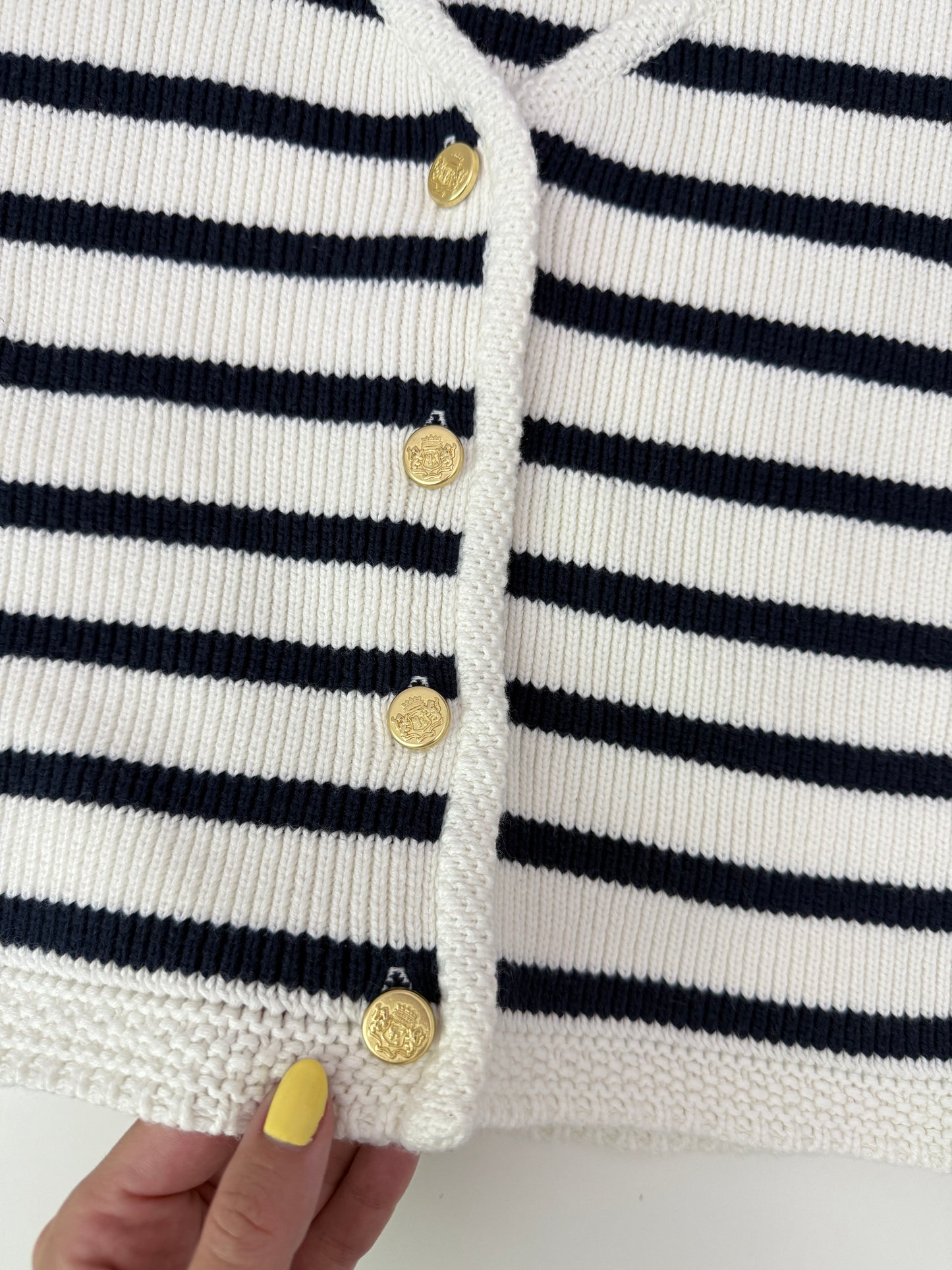 A&F navy and white striped vest (size medium)