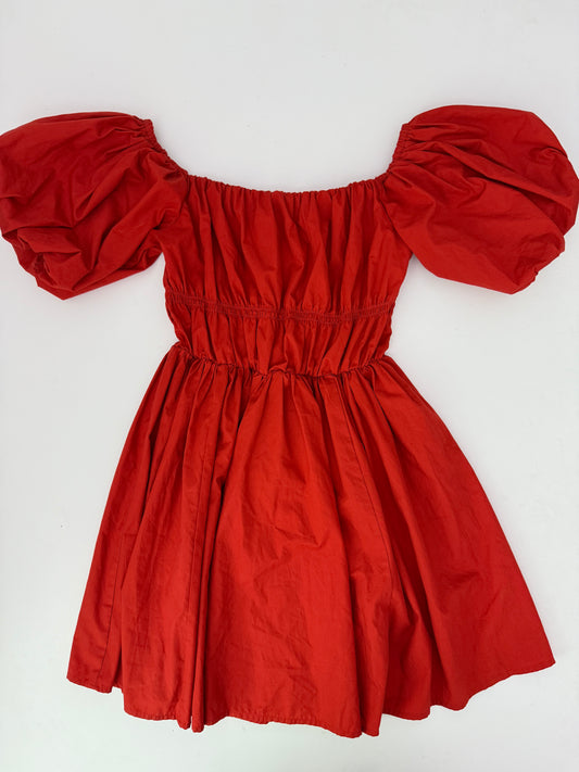 A&F emerson red puff sleeve mini dress (size small)