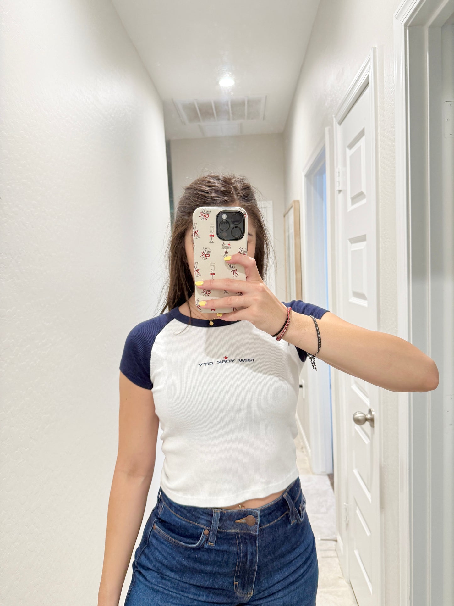 Brandy Melville NYC embroidered tee (one size - fits like a small)