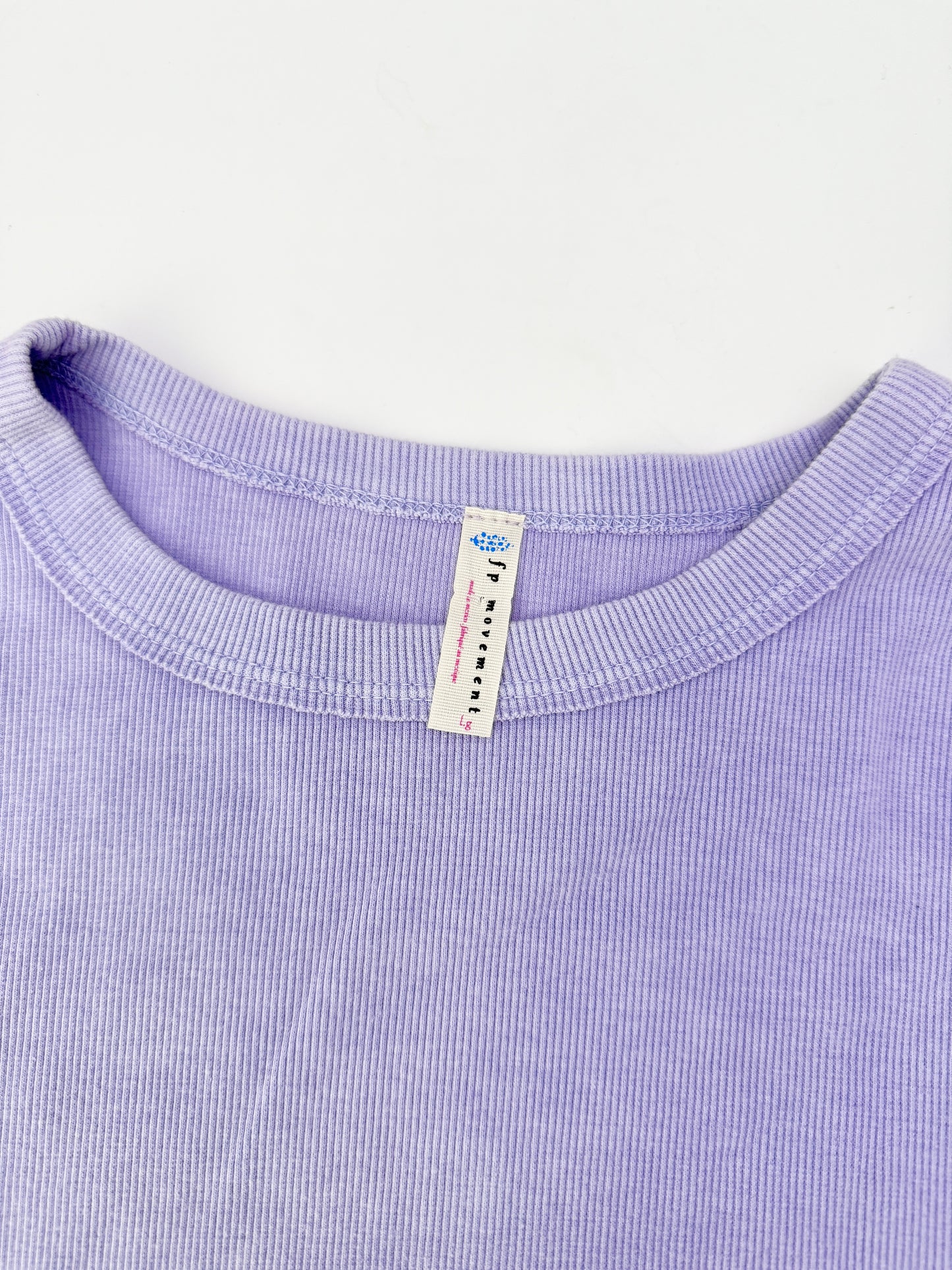 free people movement ribbed baby tee (size large)