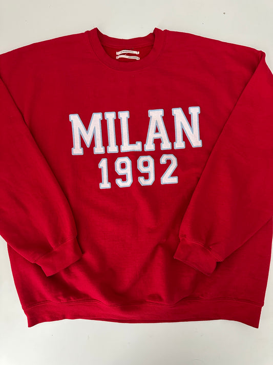 Anthropologie red Milan crewneck (size large)