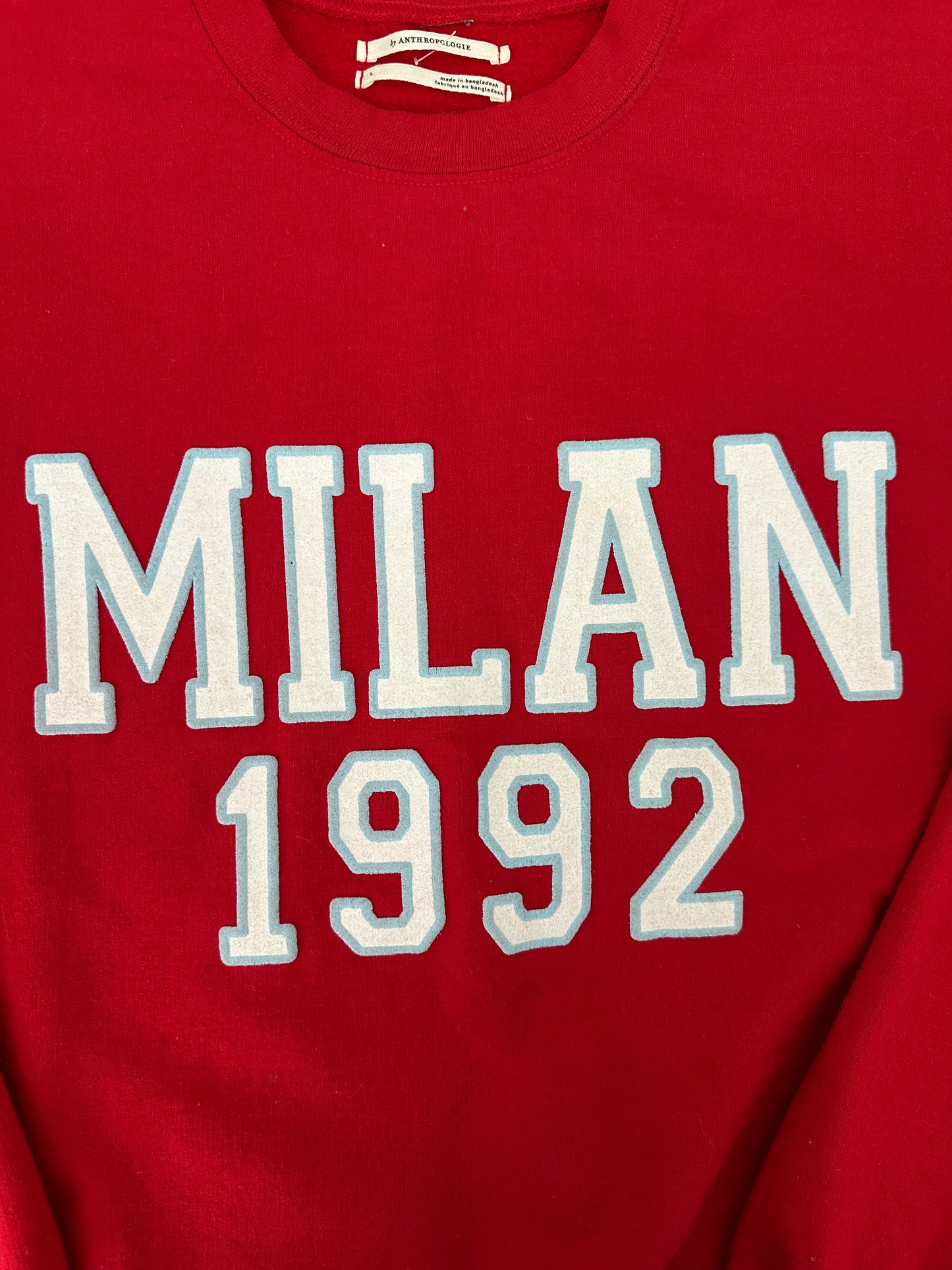 Anthropologie red Milan crewneck (size large)