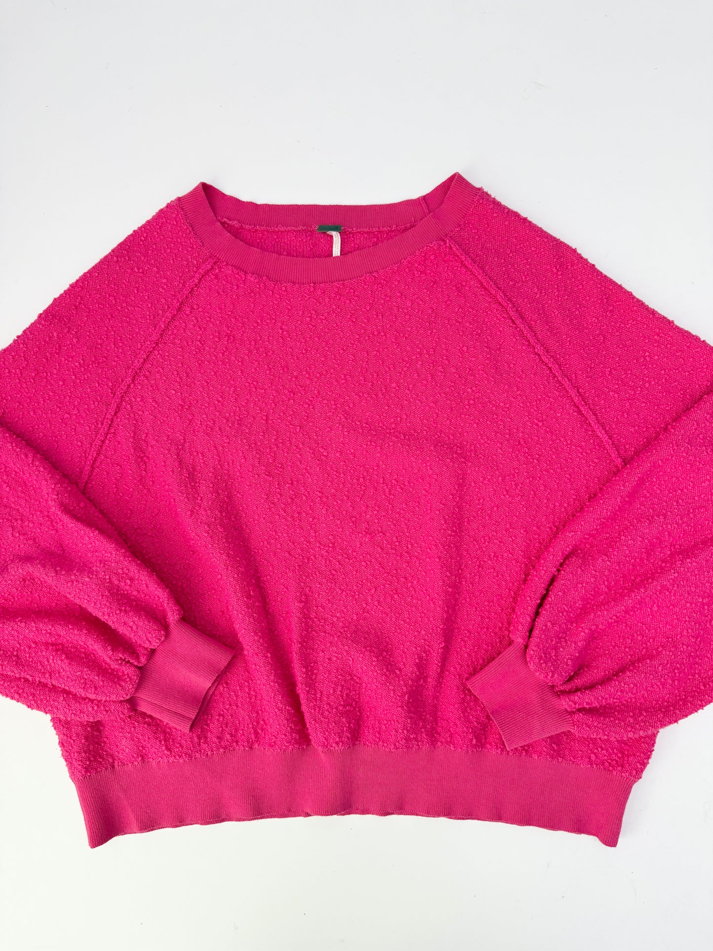 free people pink crewneck sweater (size large)