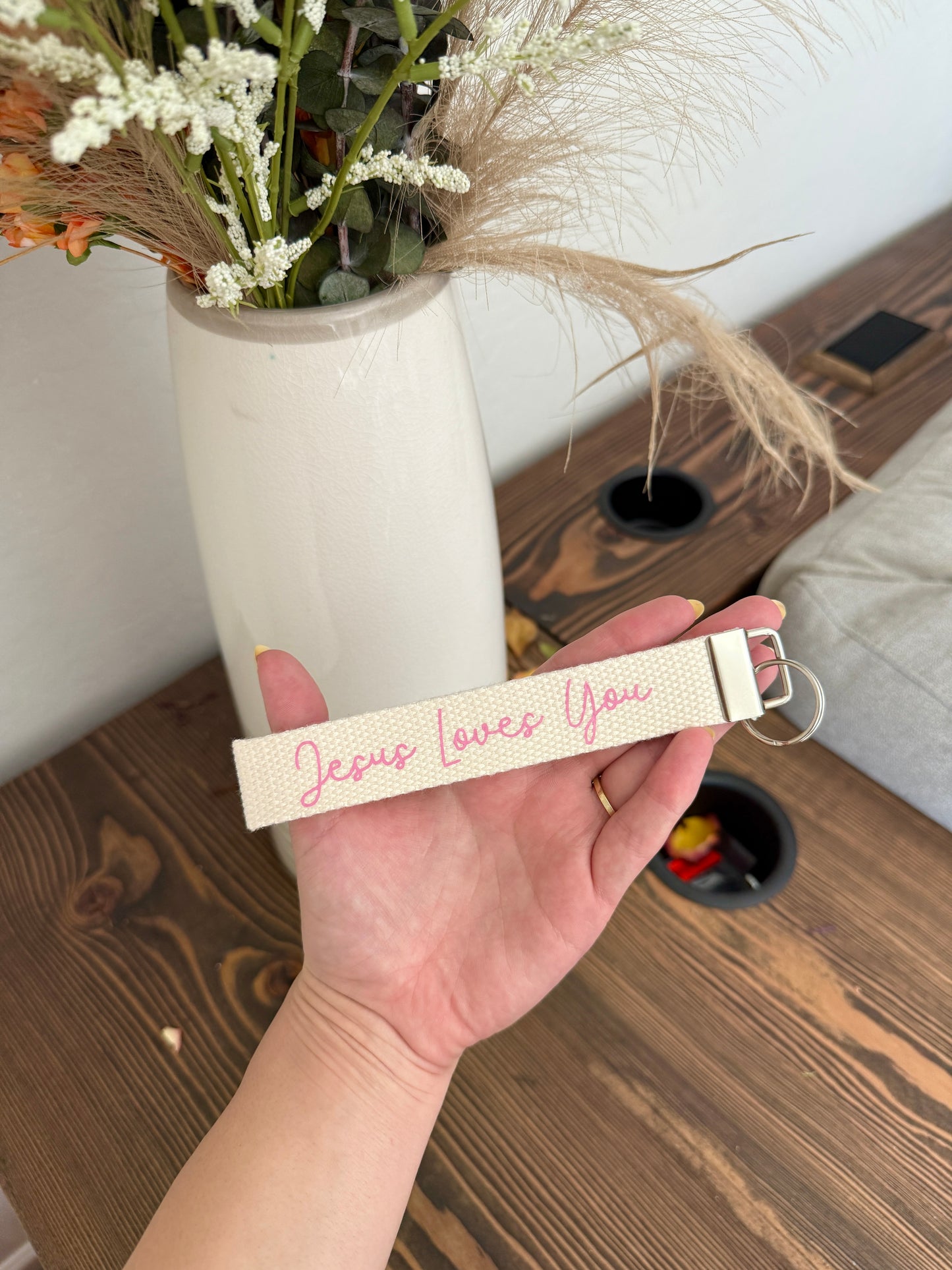 Christian wristlet keychain