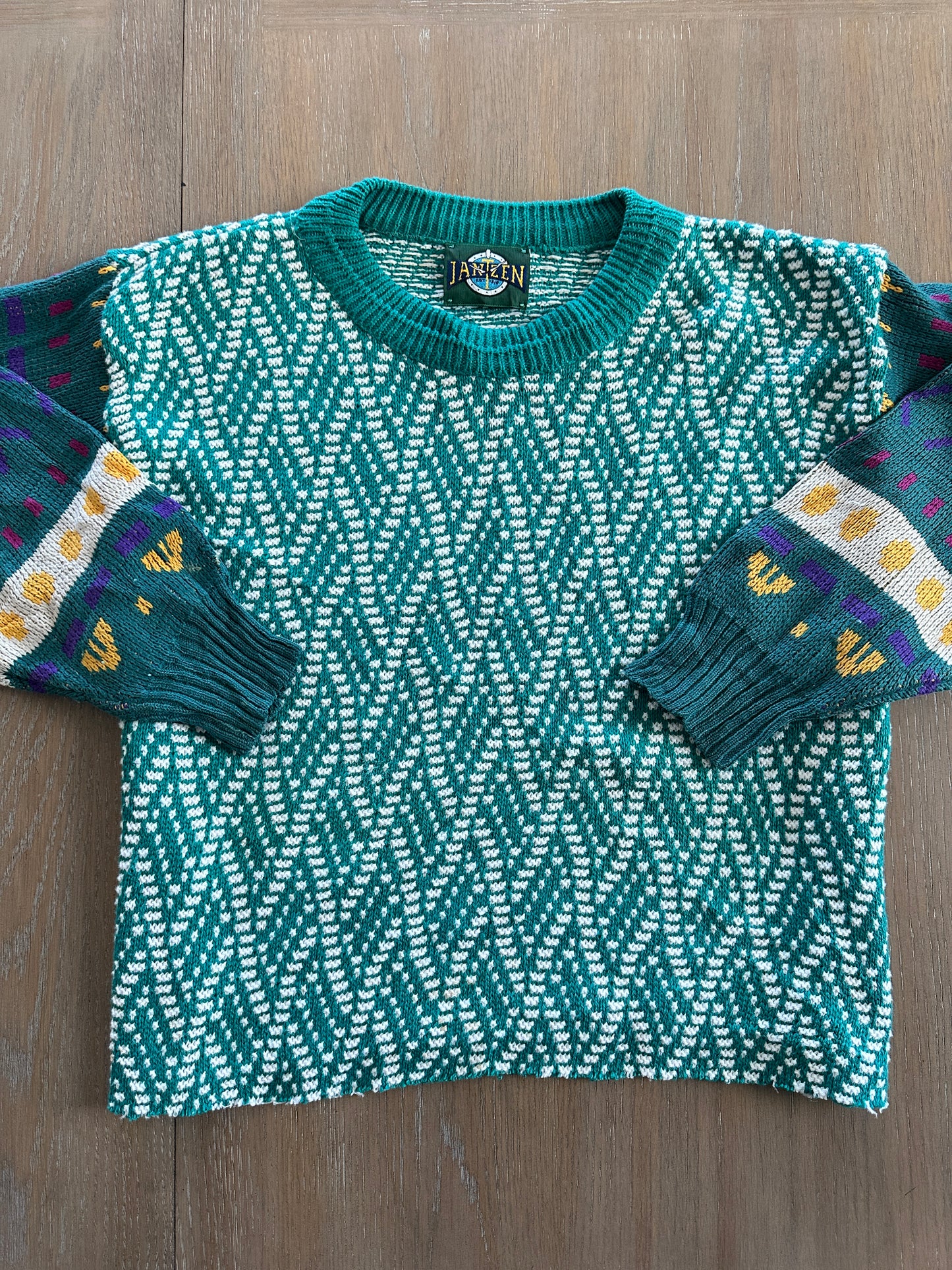 vintage teal knit sweater (size medium)