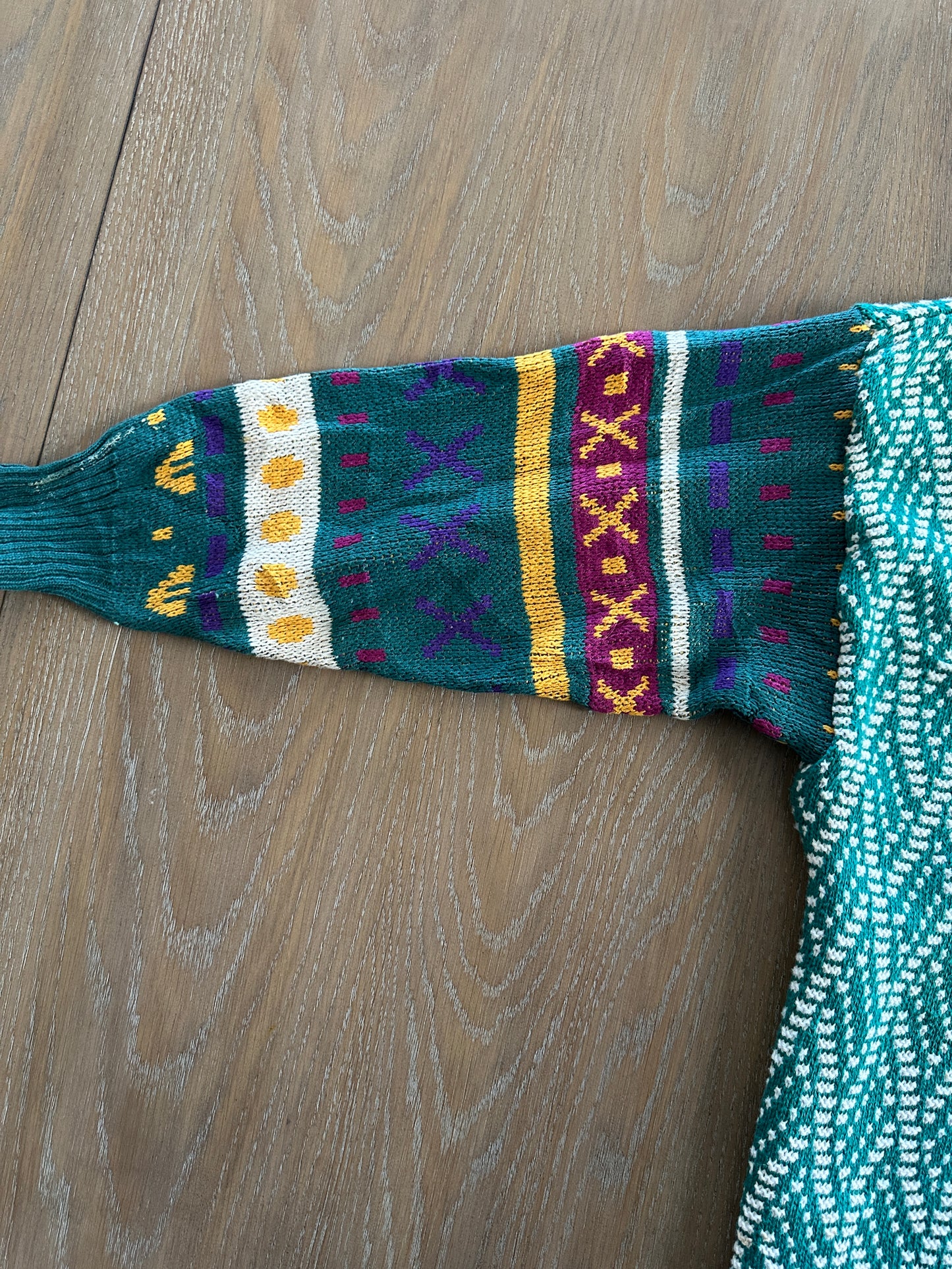 vintage teal knit sweater (size medium)