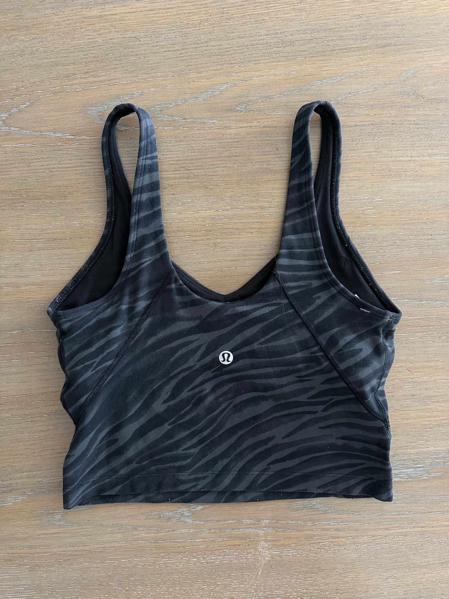 lululemon zebra print cropped align tank (size 4)