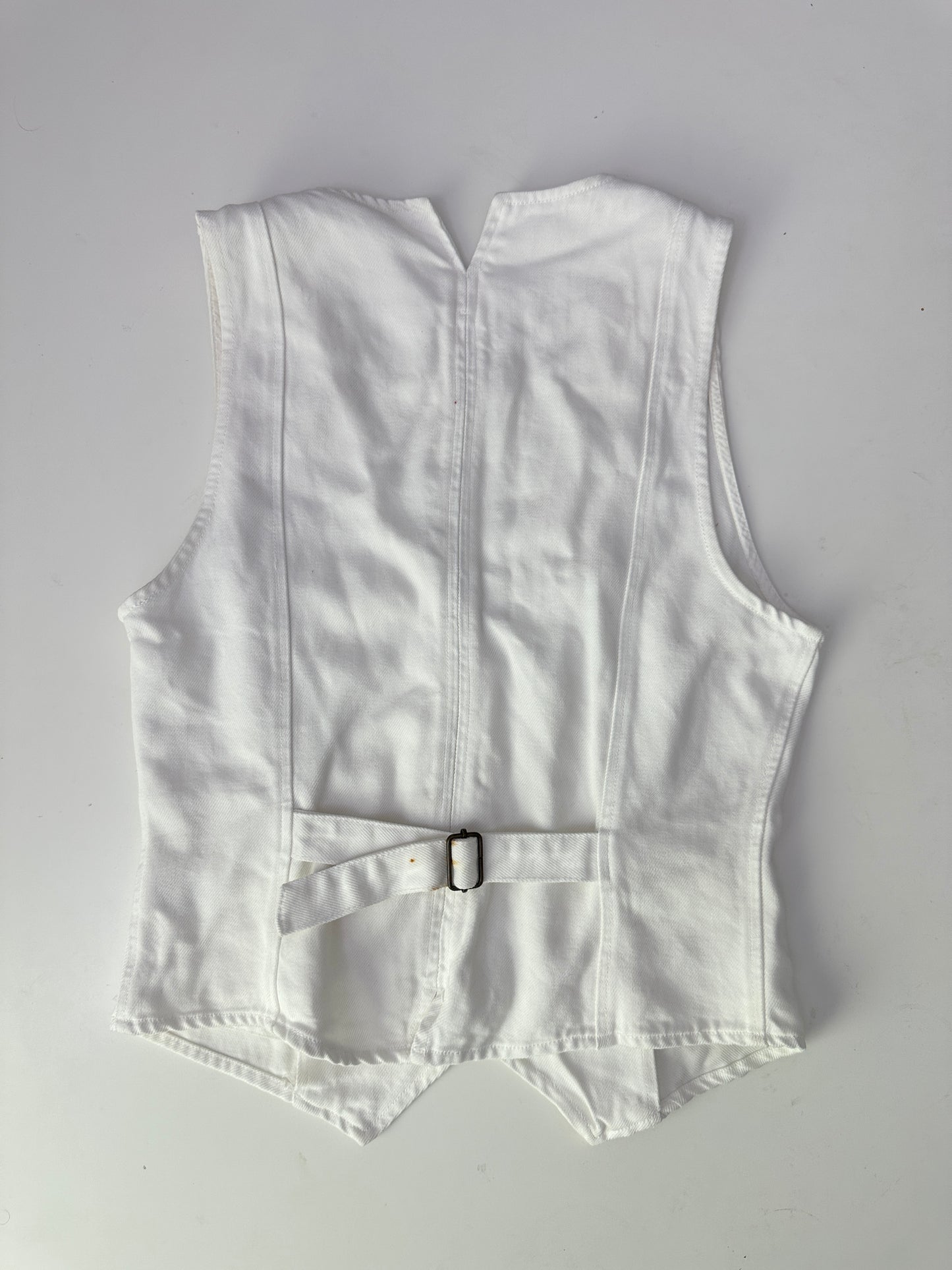 YFB white denim halter bustier (size small)