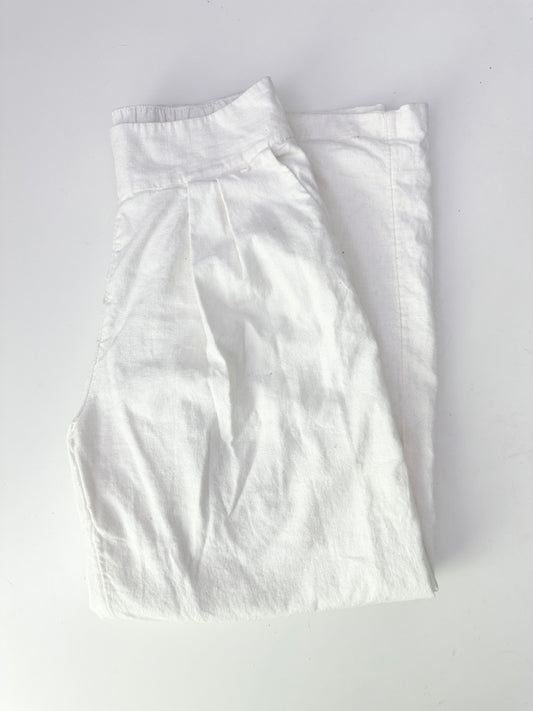 Abercrombie white linen trousers (size small)