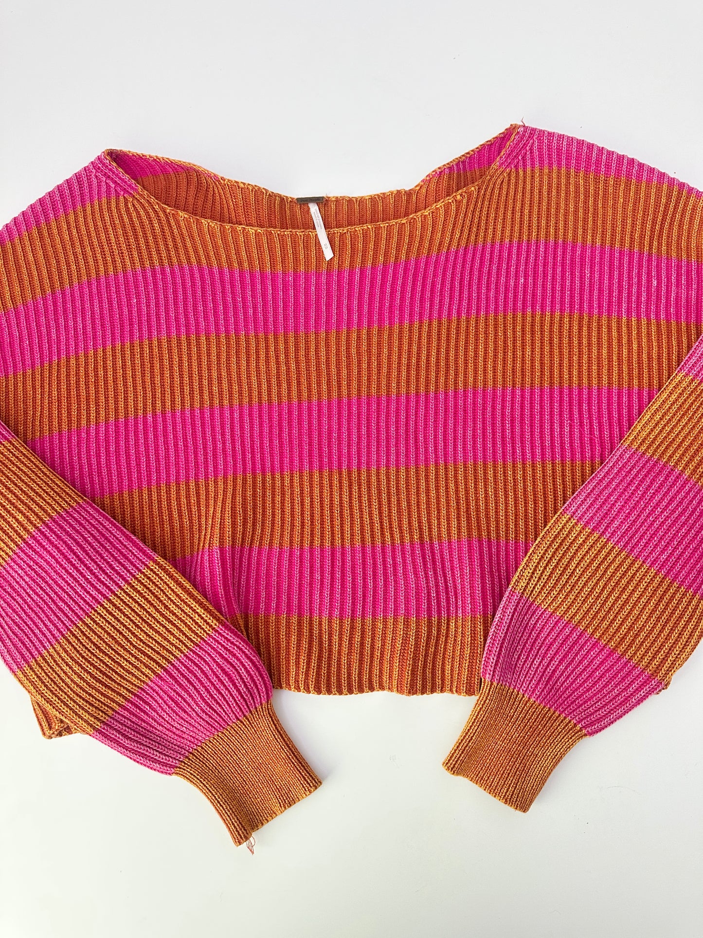 free people just my stripe pink pullover (size medium)