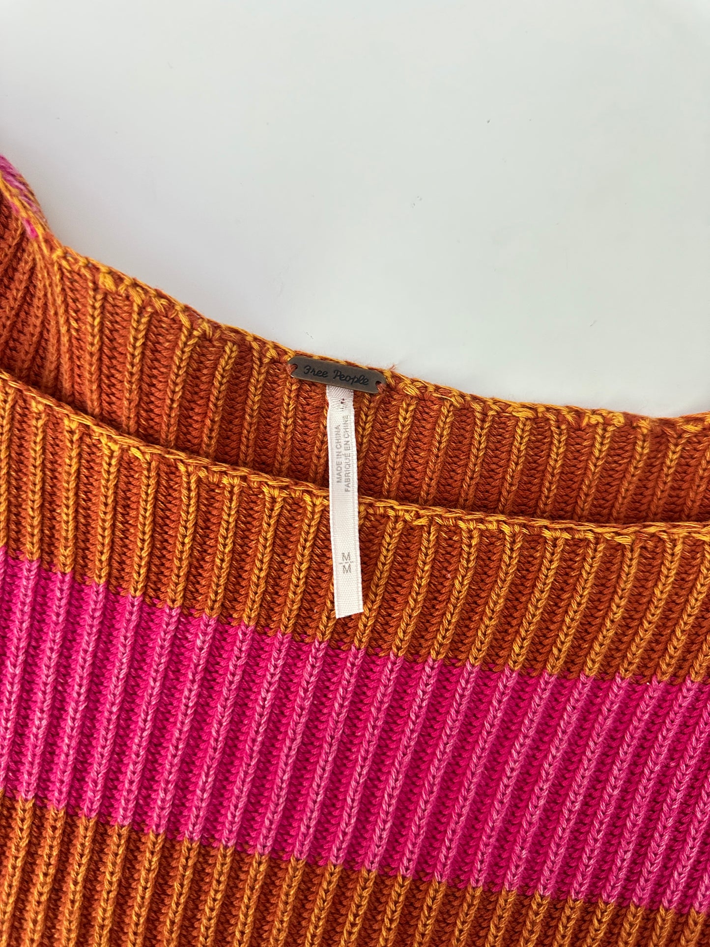 free people just my stripe pink pullover (size medium)