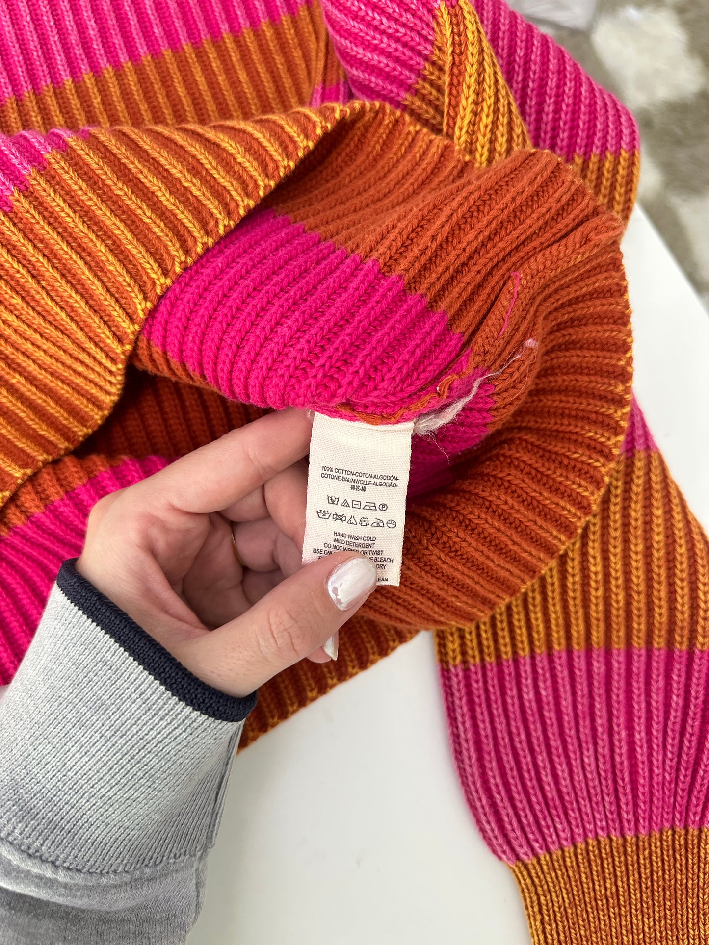free people just my stripe pink pullover (size medium)